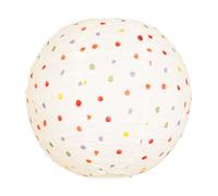 Annie Polka Dot Natural Fabric Globe Ball Ceiling Lamp Shade with LED Bulb ValueLights Multi One Size