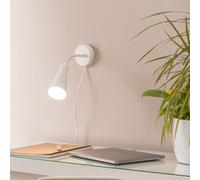 Valuelights Edwards Pair Of - Plug In White Flexible Gooseneck Easy Fit Adjustable Wall Lights