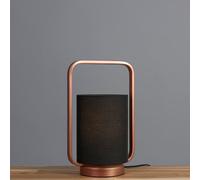 MiniSun MinSun Contemporary Copper Metal Lantern Frame Black Cylinder Table Lamp