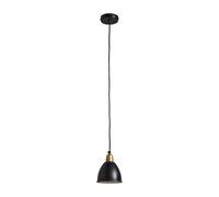 MiniSun | Contemporary Matt Black & Gold Dome Ceiling Pendant Light Fitting | Pendant Lights, Home Décor & Improvement Essential | Includes Bulb [2700K Warm White] | Includes Full Wired Fitting