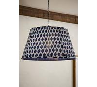 Valuelights Elijah Blue Ikat Pleated Fabric Tapered Lamp Shade In Bright Blue Bright Blue