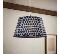 Valuelights Elijah Blue Ikat Pleated Fabric Tapered Lamp Shade In Bright Blue Bright Blue