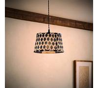 ValueLights Elijah Blue Ikat Pleated Fabric Tapered Lamp Shade with Bulb in Bright Blue | Size: Small ValueLights Bright Blue Small