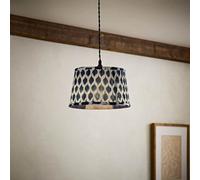 ValueLights Elijah Blue Ikat Pleated Fabric Tapered Lamp Shade in Bright Blue | Size: Small ValueLights Bright Blue Small