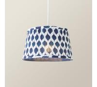 ValueLights | Elijah Small Blue Ikat Pleated Tapered Lamp Shade (D) 25cm | Lamp Shades, Home Décor & Improvement Essential