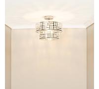 ValueLights Elise Silver Frame Jewel Ceiling Pendant Light and Bulb