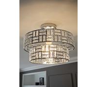 Valuelights Elise Acrylic Jewel Two Tier Ceiling Pendant Light With Led Bulb In Silver Silver