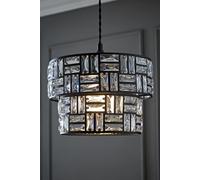 ValueLights | Easy Fit Black/Clear Acrylic Jewel Tiered Drum Lampshade for Living Room Bedroom Hallway | Shades & Home Improvements Essential | 270mm Shade Width