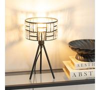 Valuelights Elise Pair Acrylic Jewel Two Tier Shade Black Tripod Table Lamps And Led Bulbs
