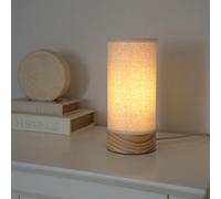 ValueLights | Natural Wooden Table Lamp with Fabric Shade for Bedroom Living Room Bedside Light | Table Lamps, Home Décor & Improvement Essential | Included LED Bulb