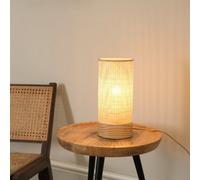 Valuelights Elsa Natural Bamboo Shade Wooden Table Lamp With Led Bulb