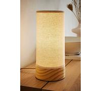 ValueLights Elsa Natural Wooden Compact Table Lamp in Beige ValueLights Beige