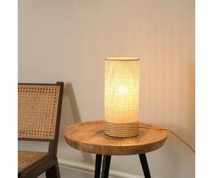 Valuelights Elsa Pair Of Natural Bamboo Shade Wooden Table Lamps With Led Bulbs