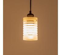 ValueLights | Easy Fit Striped Frosted Glass Ceiling Pendant Light Shade Bedroom Hallway Lampshade | Ceiling Lights, Home Décor & Improvement Essential | Included LED Bulb | 100mm Shade Width