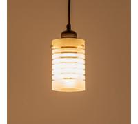 Valuelights Elsie Frosted Glass Striped Ceiling Small Cylinder Lamp Shade With Led Bulb In Grey Grey One Size