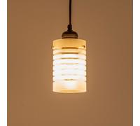 ValueLights | Easy Fit Striped Frosted Glass Ceiling Pendant Light Shade Bedroom Hallway Lampshade | Ceiling Lights, Home Décor & Improvement Essential | Included LED Bulb | 100mm Shade Width