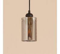 Valuelights Elsie Smoked Glass Patterned Ceiling Small Cylinder Lamp Shade In Grey Grey One Size