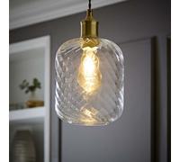 Valuelights Emery Clear Oval Swirl Glass Easy Fit Ceiling Lamp Shade