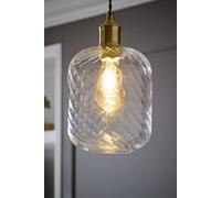 ValueLights Emery Clear Oval Swirled Glass Easy Fit Ceiling Lamp Shade ValueLights Clear