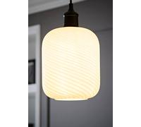 ValueLights Emery Frosted Oval Swirl Glass Easy Fit Ceiling Lamp Shade in White ValueLights White
