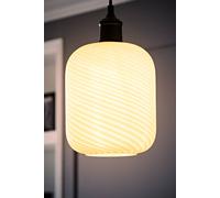 Valuelights Emery Frosted Oval Swirl Glass Easy Fit Ceiling Lamp Shade With Bulb In White White One Size