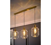 ValueLights Emery Swirl Glass 3 Drop Gold Diner Ceiling Pendant Light & Bulbs ValueLights Gold