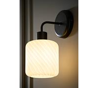 Valuelights Emery Swirl Glass Shade Wall Light In Black Black One Size