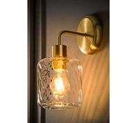 ValueLights Emery Swirl Glass Shade Wall Light with Bulb in Gold ValueLights Gold