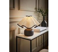 ValueLights | Emilia Black Ceramic Table Lamp with Linen Wave Shade | Table Lamp, Home Décor & Improvement Essential