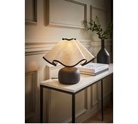 ValueLights | Emilia Black Ceramic Table Lamp with Linen Wave Shade | Table Lamp, Home Décor & Improvement Essential