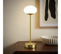 ValueLights Emmy Metal LED Rechargeable Table Lamp With Globe Shade - Gold