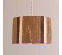Erica Natural Rattan Stripe Drum Ceiling Pendant Lamp Shade ValueLights Natural One Size