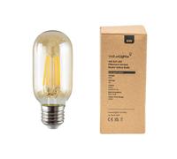 MiniSun | 4w LED Filament ES E27 Radio Valve Amber Tubular Light Bulb | LED Bulbs, Home Décor & Improvement Essential | Includes Bulb [2700K Warm White]
