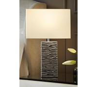 MiniSun | Modern Silver Ripple Effect Table Lamp with a White Light Shade | Table Lamps, Home Décor & Improvement Essential