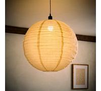 ValueLights Etta Natural Linen XL Globe Lamp Shade 60cm with Bulb in Cream ValueLights Cream