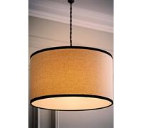 ValueLights Eva Natural Linen 35cm Ceiling Floor Table Drum Lamp Shade with Bulb | Size: Medium ValueLights Natural Medium
