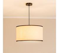 ValueLights | Large Easy Fit Natural Linen Drum Light Shade with a Black Trim Bedroom Hallway Lampshade | Shades, Home Décor & Improvement Essential