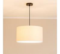 ValueLights | Large Easy Fit Natural Linen Drum Light Shade with a White Trim Bedroom Hallway Lampshade | Shades, Home Décor & Improvement Essential | 450mm Shade Width