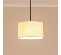 ValueLights | Small Easy Fit Natural Linen Drum Light Shade with a White Trim Bedroom Hallway Lampshade | Shades, Home Décor & Improvement Essential | Included LED Bulb