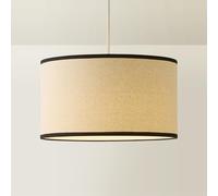 ValueLights | Eva Natural Linen Fabric with Black Trim Drum Light Shade (D) 35cm | Shades, Home Décor & Improvement Essential