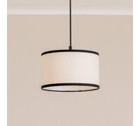 Valuelights Eva Natural Linen Fabric With Black Trim Small Drum Light Shade (D)25Cm