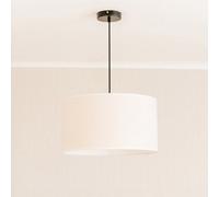 ValueLights | Large Easy Fit Natural Linen Drum Light Shade with a White Trim Bedroom Hallway Lampshade | Shades, Home Décor & Improvement Essential | 450mm Shade Width
