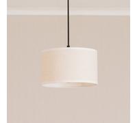 ValueLights Eva Natural Linen Small Drum Lamp Shade with White Trim - Cream - Wilko