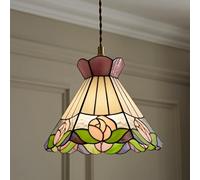 ValueLights | Evelyn Tiffany Rose Glass Ceiling Pendant Lamp Shade and Bulb | Ceiling Lights, Home Décor & Improvement Essential