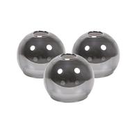 ValueLights | Extra Small Easy Fit Smoked Glass Globe Lampshades | Home Décor, Bedside & Desk Lamp | Pack of 3 | 80mm Shade Width