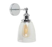 Valuelights Ezrah Silver Indoor Wall Lantern And E27 Pear Led 4W Warm White 2700K Bulb