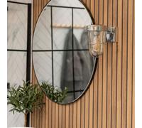 MiniSun | Modern Polished Chrome Lantern Clear Glass Wall Light Fitting | Outdoor Wall Lights, Home Décor & Improvement Essential | Includes 4W LED Bulb | Mains Wired