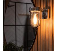 Valuelights Fanar Polished Chrome Industrial Chrome Bathroom Wall Light With Led Bulb