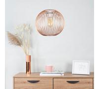 MiniSun | Retro Metal Basket Style Globe Ceiling Pendant Light Shade in a Copper Effect Finish Complete with a 6w LED GLS Bulb | Shades & Home Improvements Essential | 300mm Shade Width