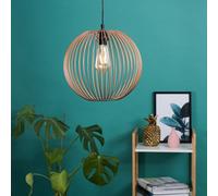 MiniSun | Retro Metal Basket Style Ceiling Light Shades in a Copper Effect Finish | Pendant Lights, Home Décor & Improvement Essential | Set of 2 | Includes 4W LED Bulbs | 300mm Shade Width